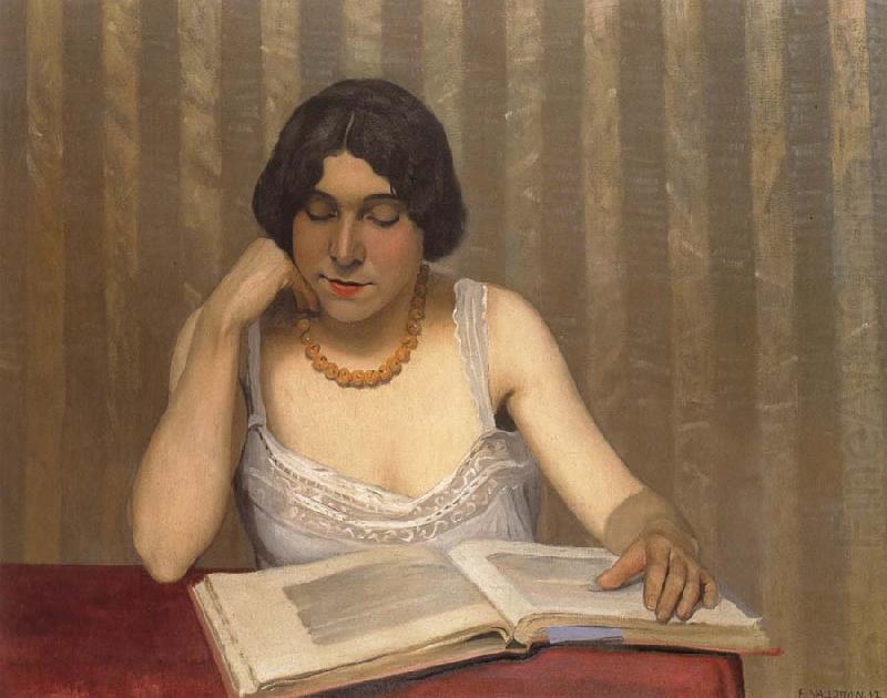 Felix  Vallotton Woman wiht Yellow Necklace Reading china oil painting image
